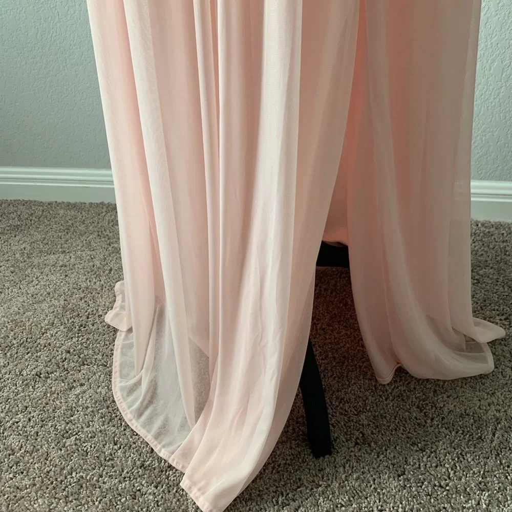David’s Bridal blush pink maxi dress - Picture 4 of 8